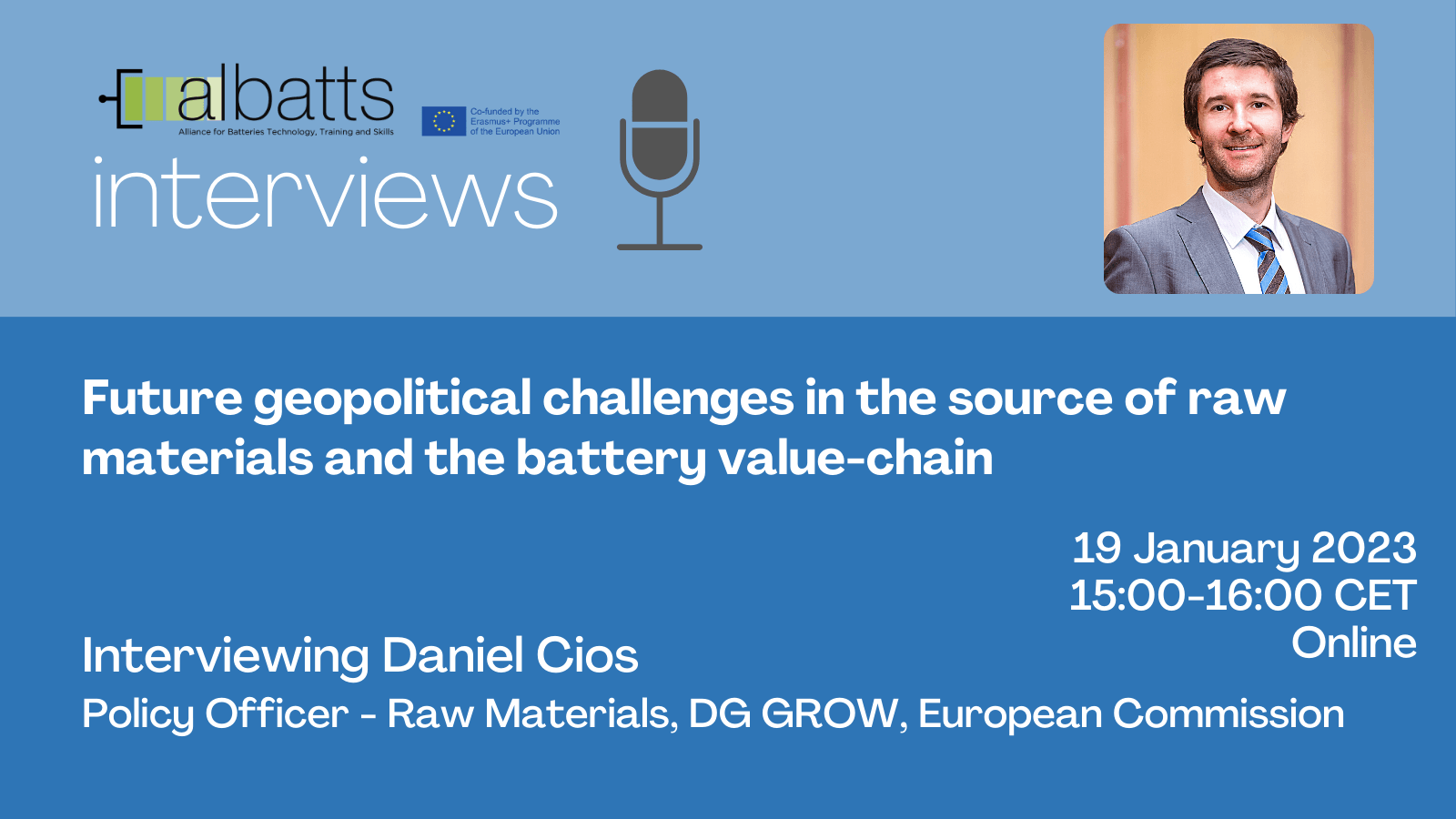 ALBATTS Interview with Daniel Cios: Future Geopolitical Challenges in the Source of Raw Materials and the Battery Value-chain