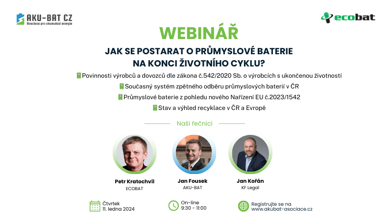 Webinář: Jak se postarat o průmyslové baterie na konci životního cyklu?